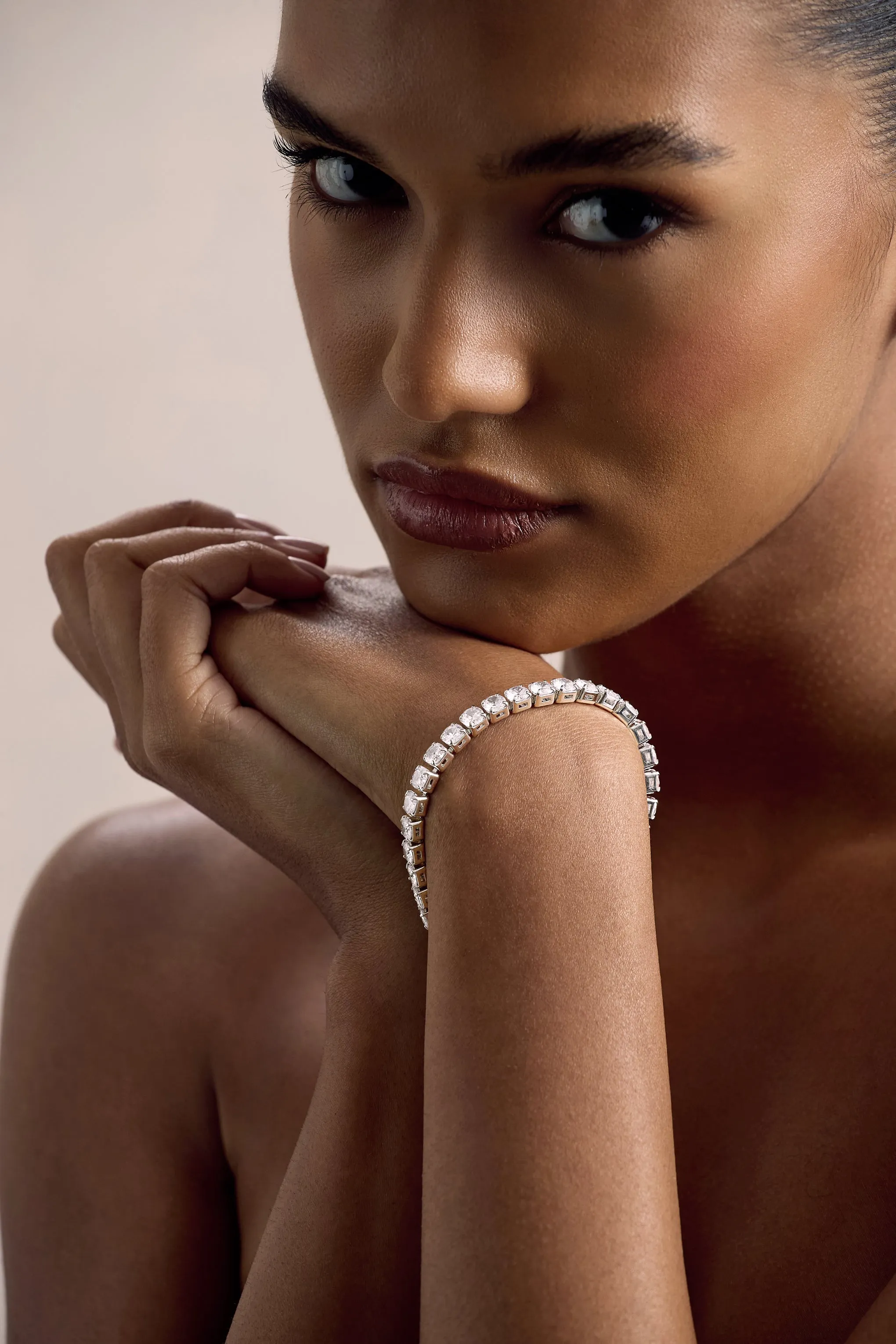 Shay | Silver Diamante Bracelet Club L London