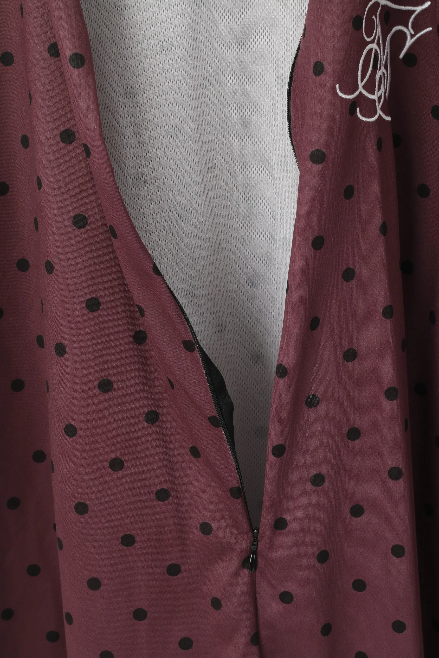 Sik Silk Men L Shirt Purple Retro Polka Dot Half Zip Retro Shiny Jersey Top