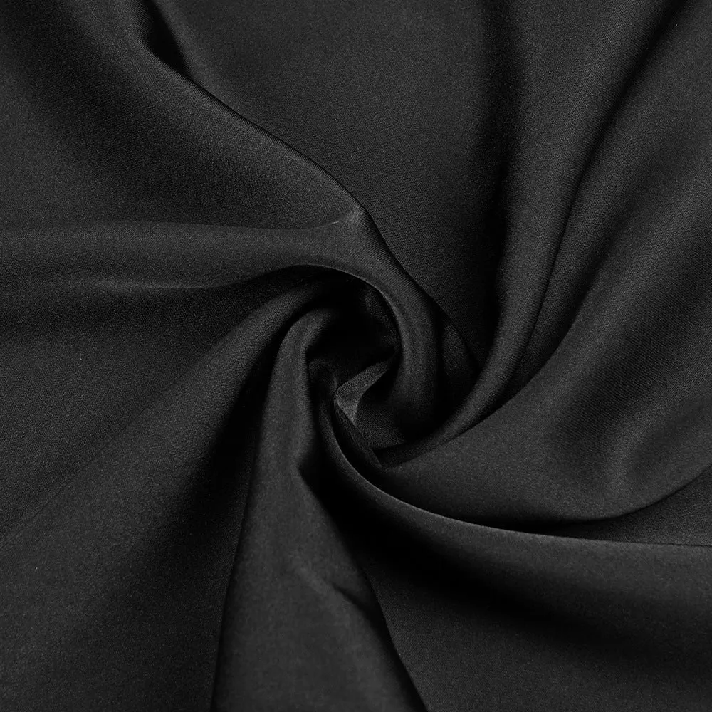 silk crop top maxi skirts 2 pieces sets in black Gloria Lanvin