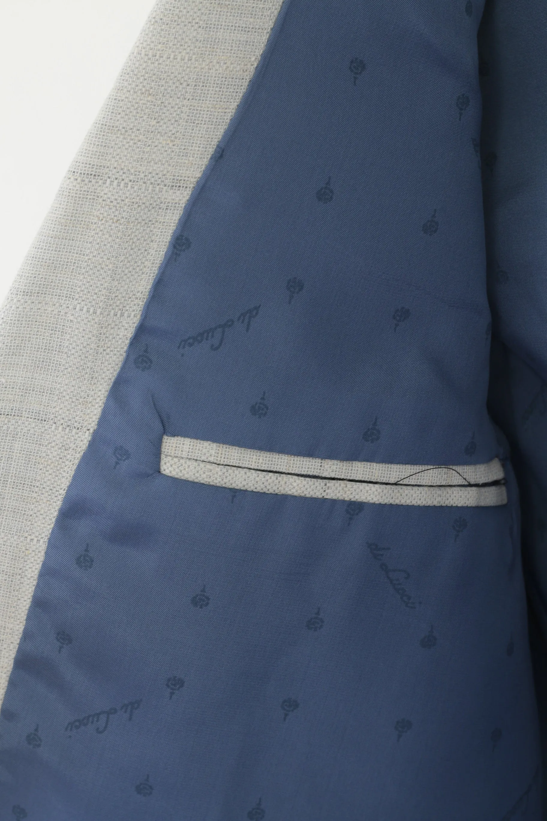 SIR di Lucci Men 55 42 Blazer Grey Check Wool Linen Detailed Single Breasted Jacket