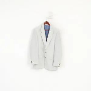 SIR di Lucci Men 55 42 Blazer Grey Check Wool Linen Detailed Single Breasted Jacket