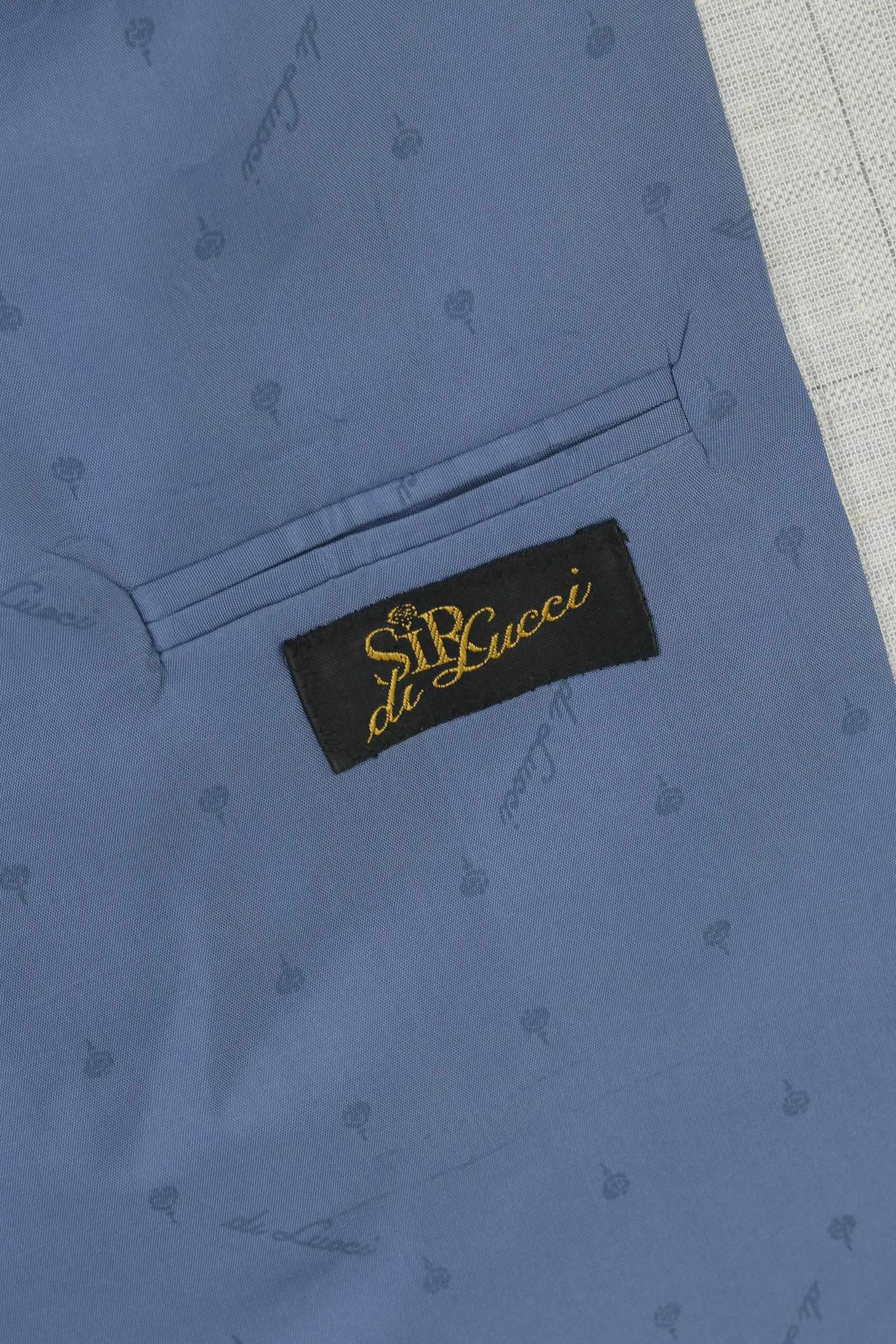 SIR di Lucci Men 55 42 Blazer Grey Check Wool Linen Detailed Single Breasted Jacket
