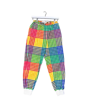 Size XS |  Norblack Norwhite Rainbow Check Tracksuit Pants
