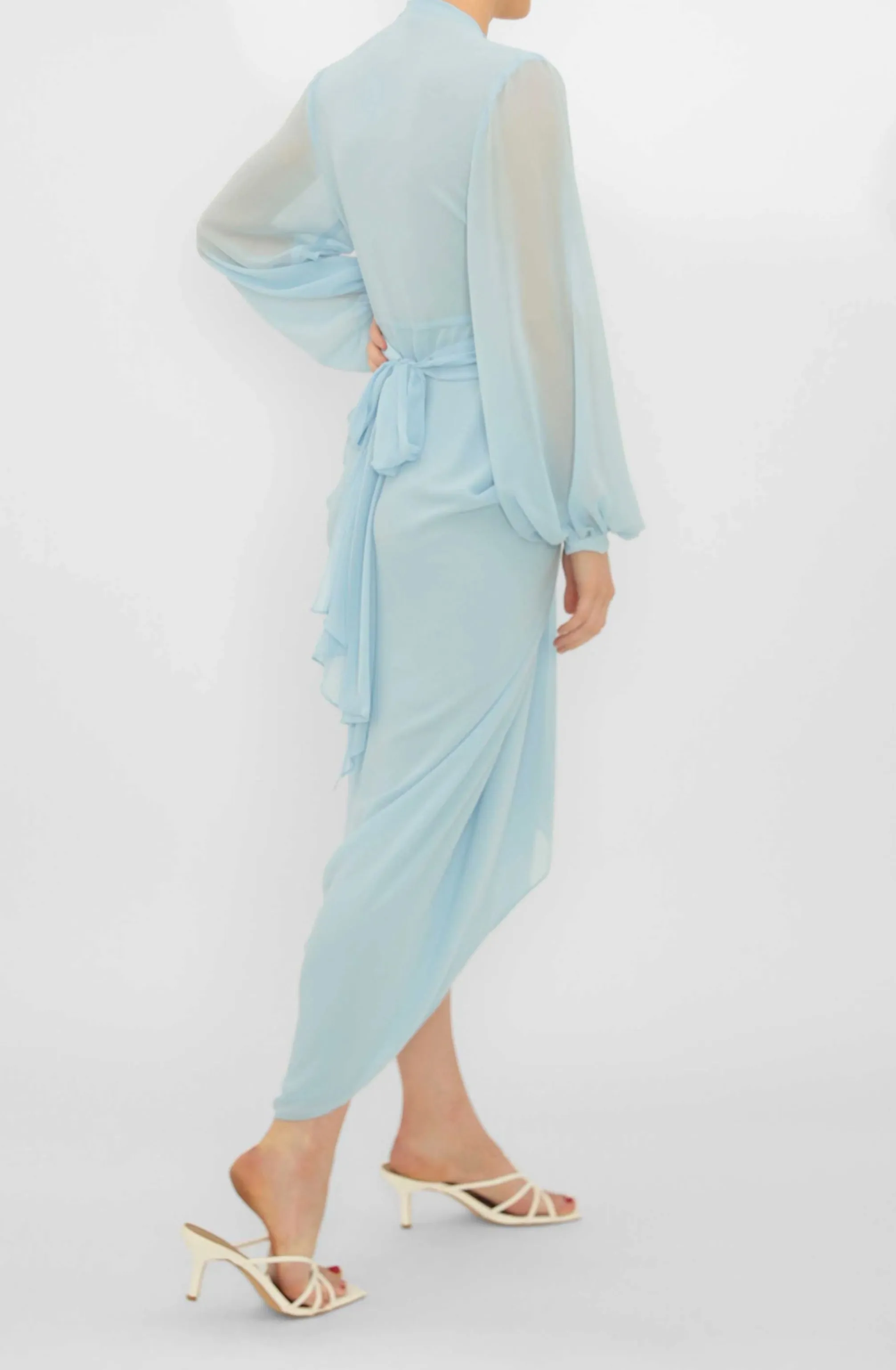 Sky Blue Modern Love Waterfall Dress by Carla Zampatti