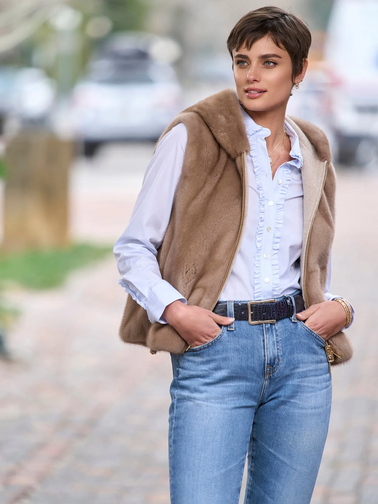 Sloane Reverisble Mink Fur Vest