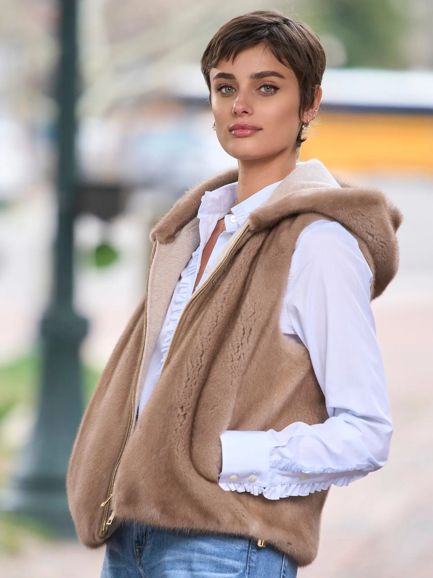 Sloane Reverisble Mink Fur Vest