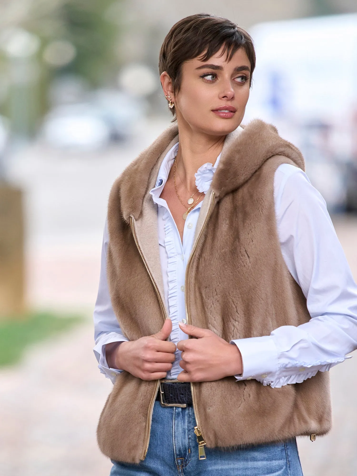 Sloane Reverisble Mink Fur Vest