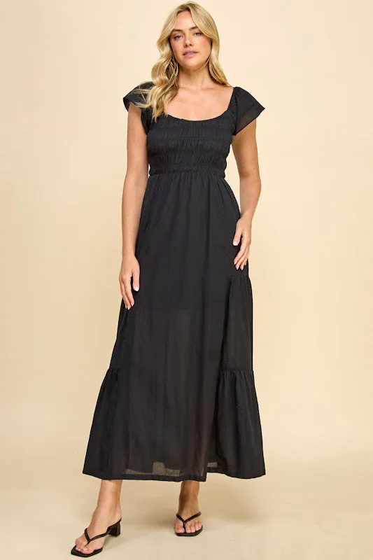SMOCKED TIERED DRESS