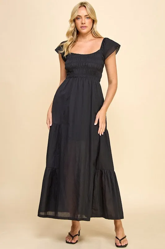 SMOCKED TIERED DRESS
