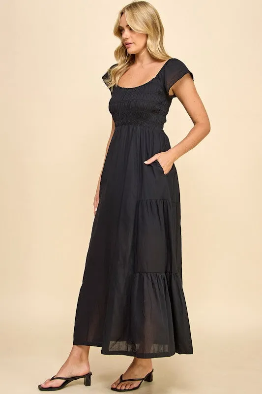 SMOCKED TIERED DRESS