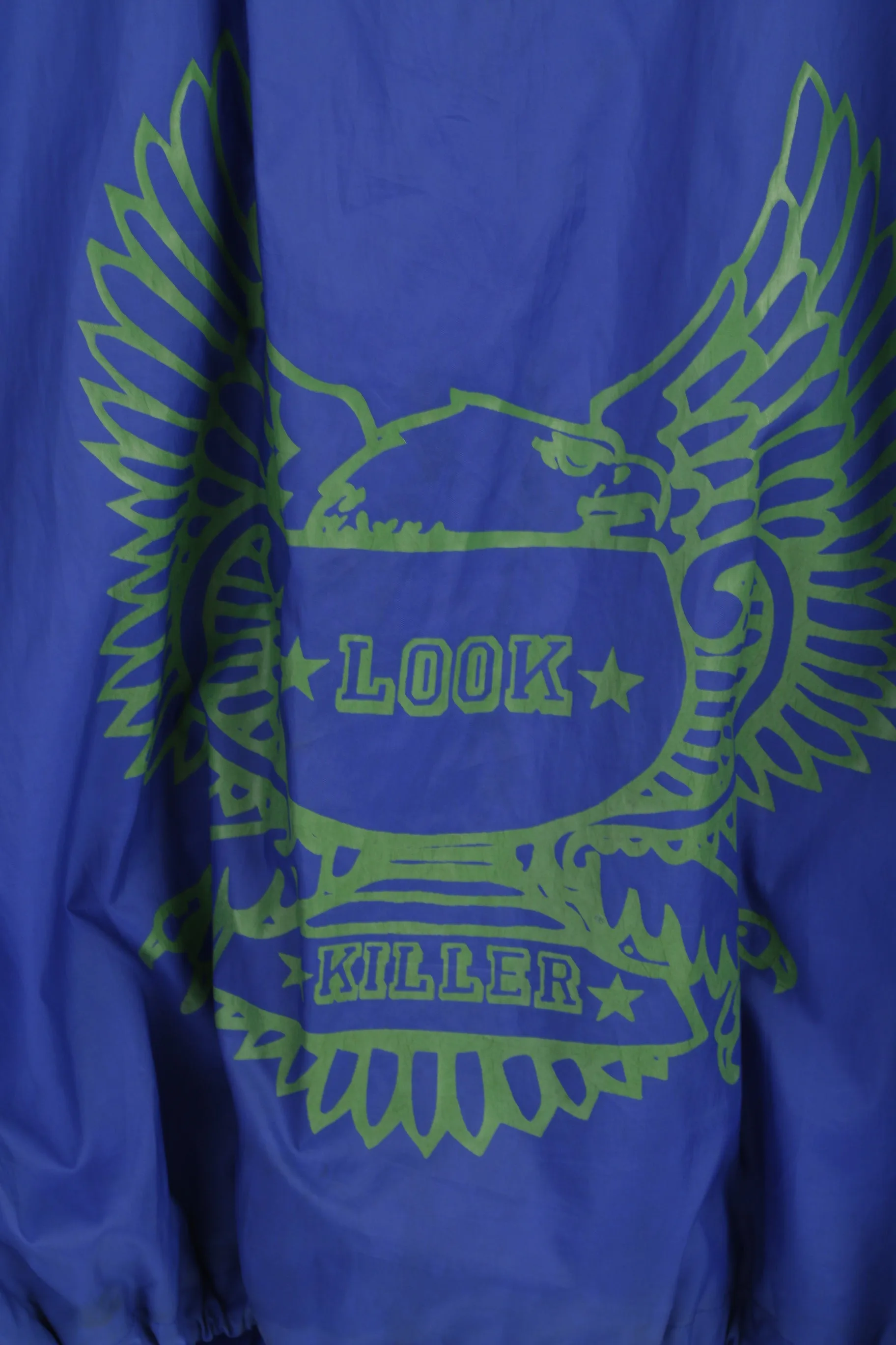 Snow Boarding Fun Men XL Jacket Pullover Blue Zip Neck Cotton Lined Retro Top