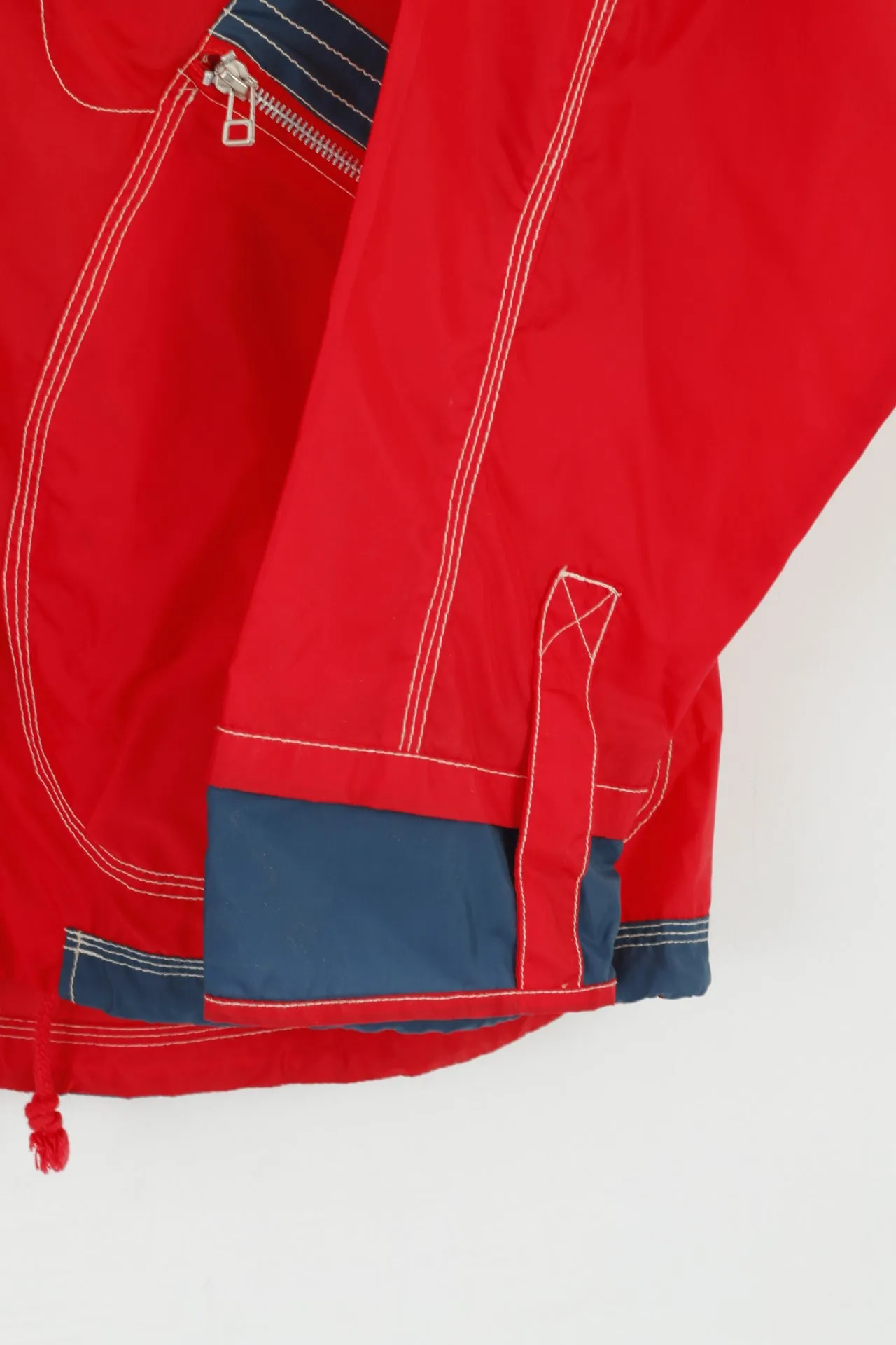 Soda Pop Jeans Wear Women 42 XL Jacket Red Nylon Zip Up Hooded Vintage 90's