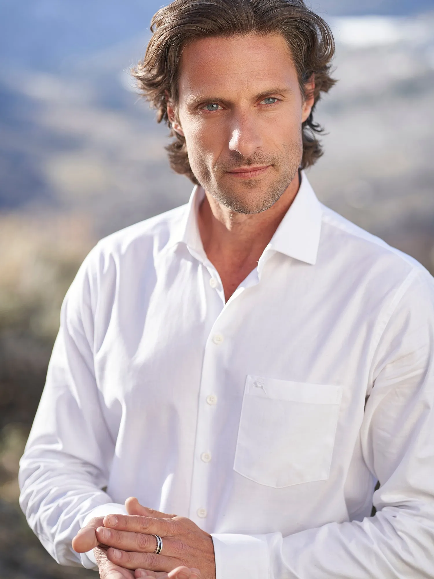 Solid Cotton Stretch Shirt