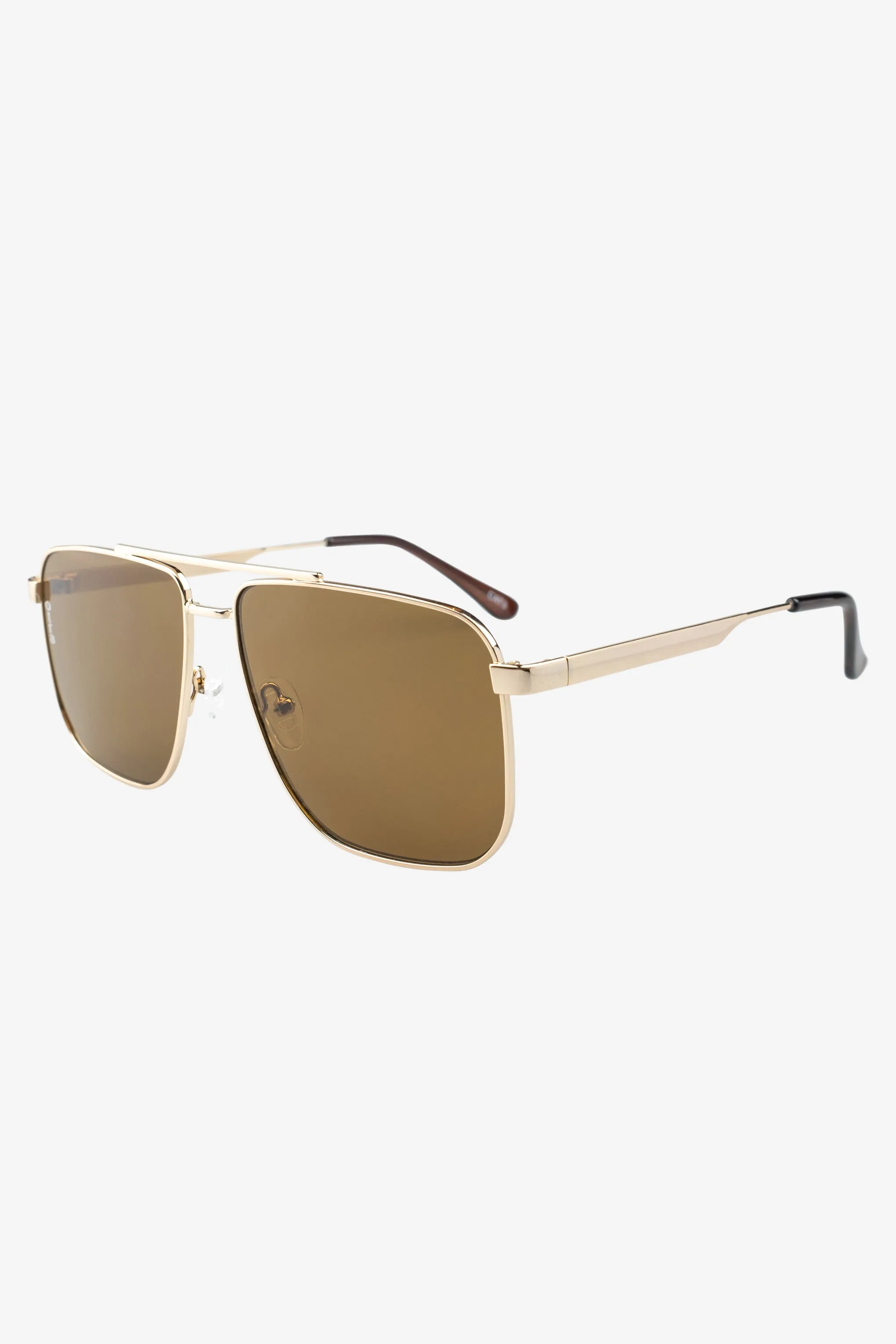 Sorrento | Otra Gold Oversized Brown Tinted Sunglasses Club L London