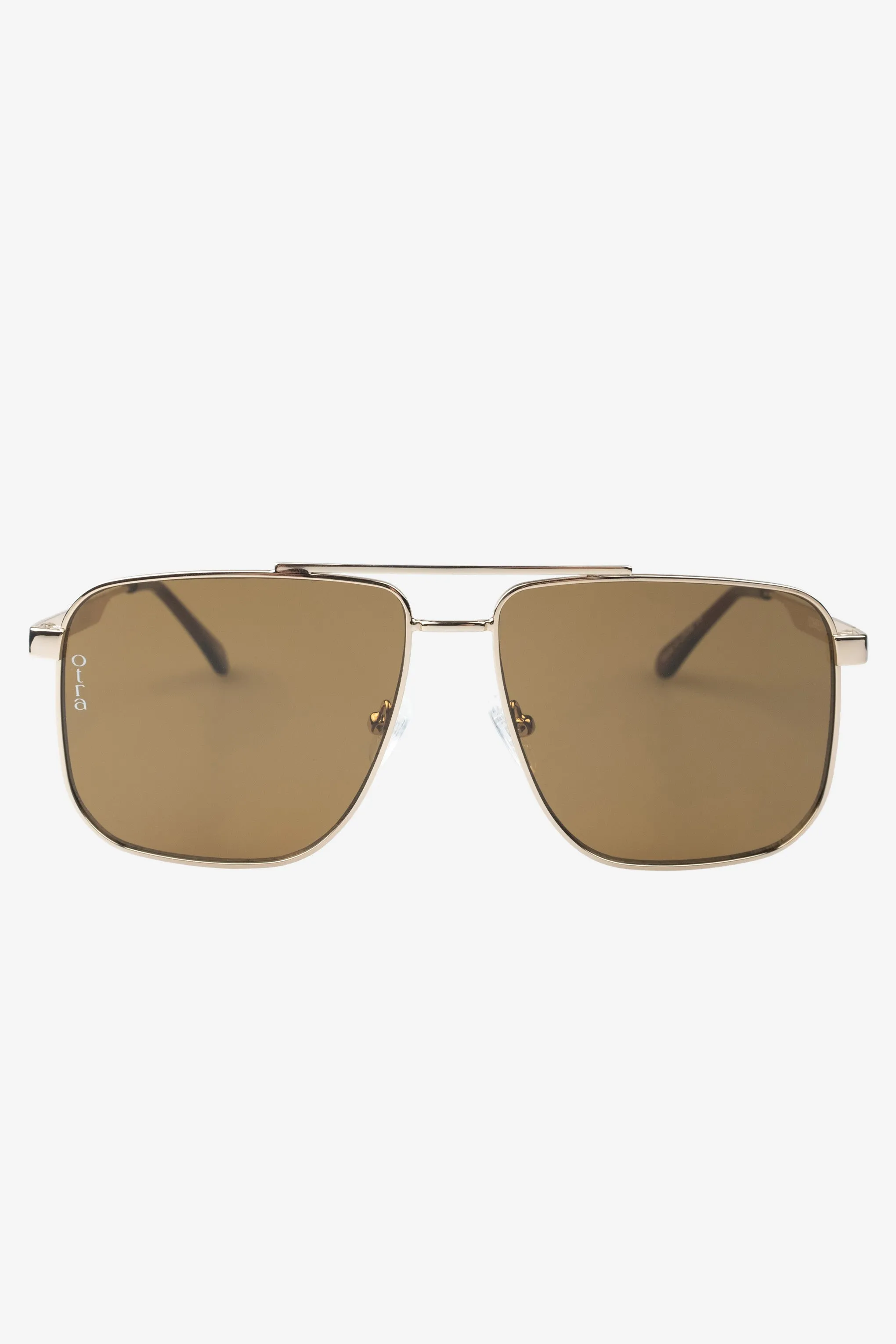 Sorrento | Otra Gold Oversized Brown Tinted Sunglasses Club L London