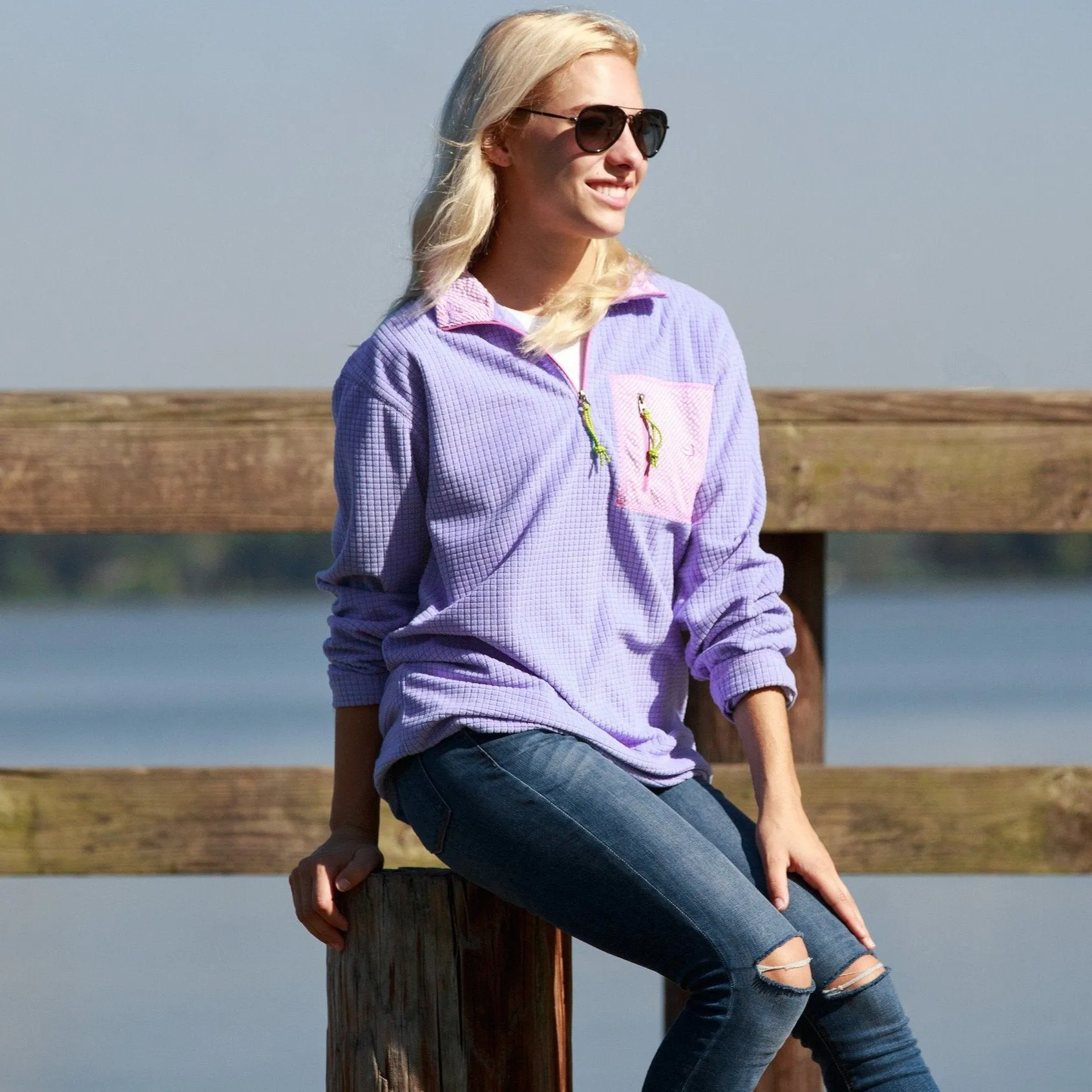 Southern Marsh 21 FieldTec™ Dune Pullover - Seersucker