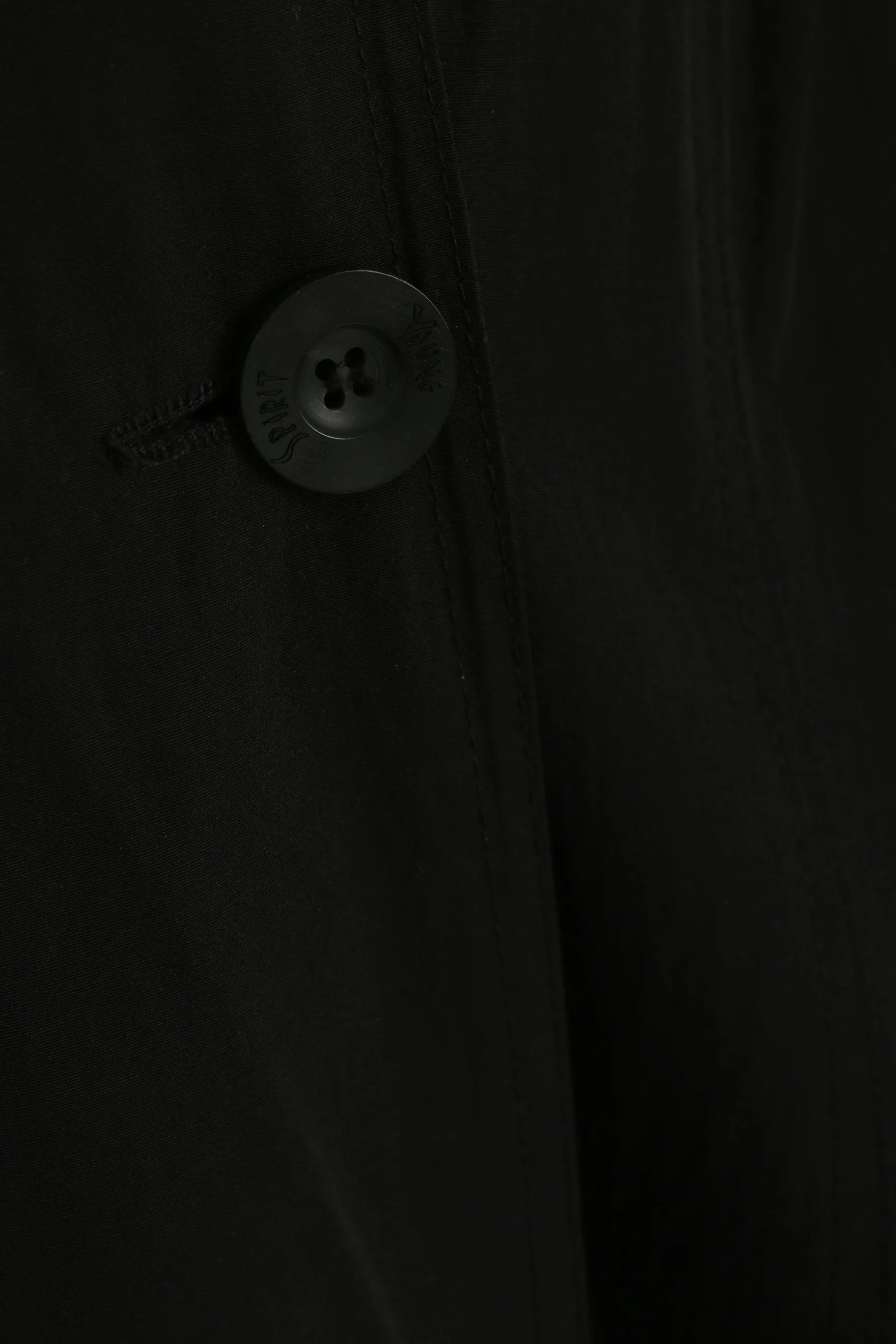 Spirit Young Women L Coat Black Cotton Lightweight Double Breasted Detailed Buttons Top