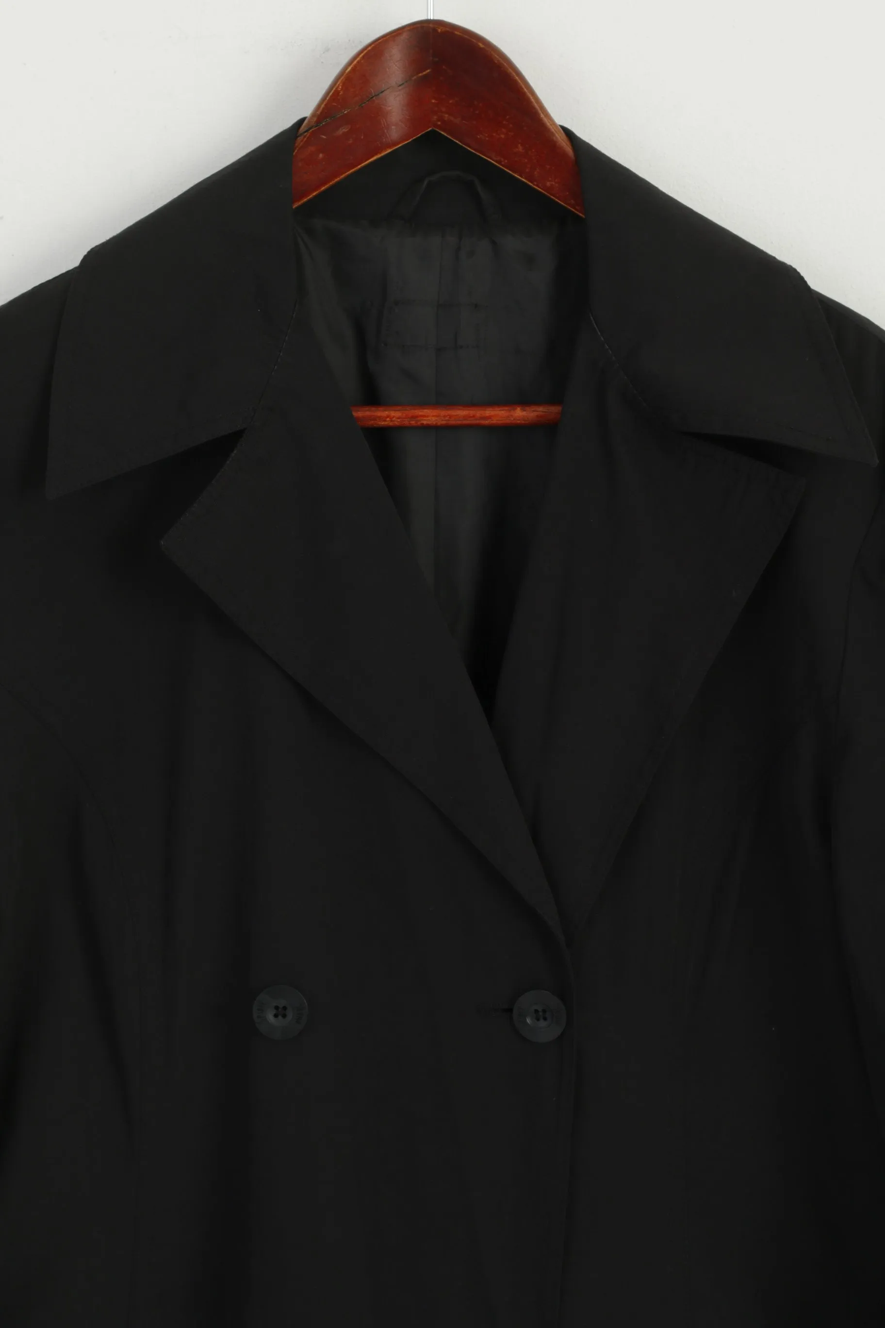 Spirit Young Women L Coat Black Cotton Lightweight Double Breasted Detailed Buttons Top