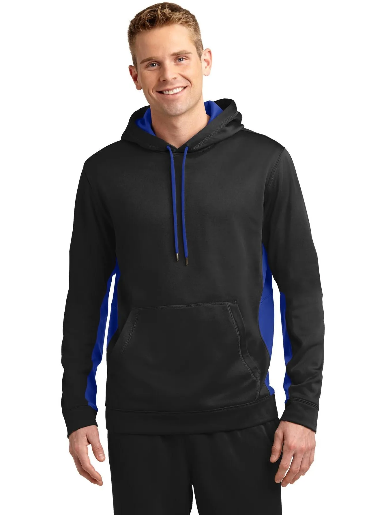 Sport-Tek Sport-Wick Fleece Colorblock Hooded Pullover