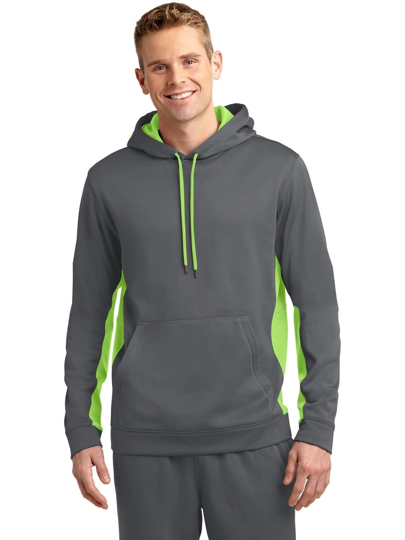 Sport-Tek Sport-Wick Fleece Colorblock Hooded Pullover