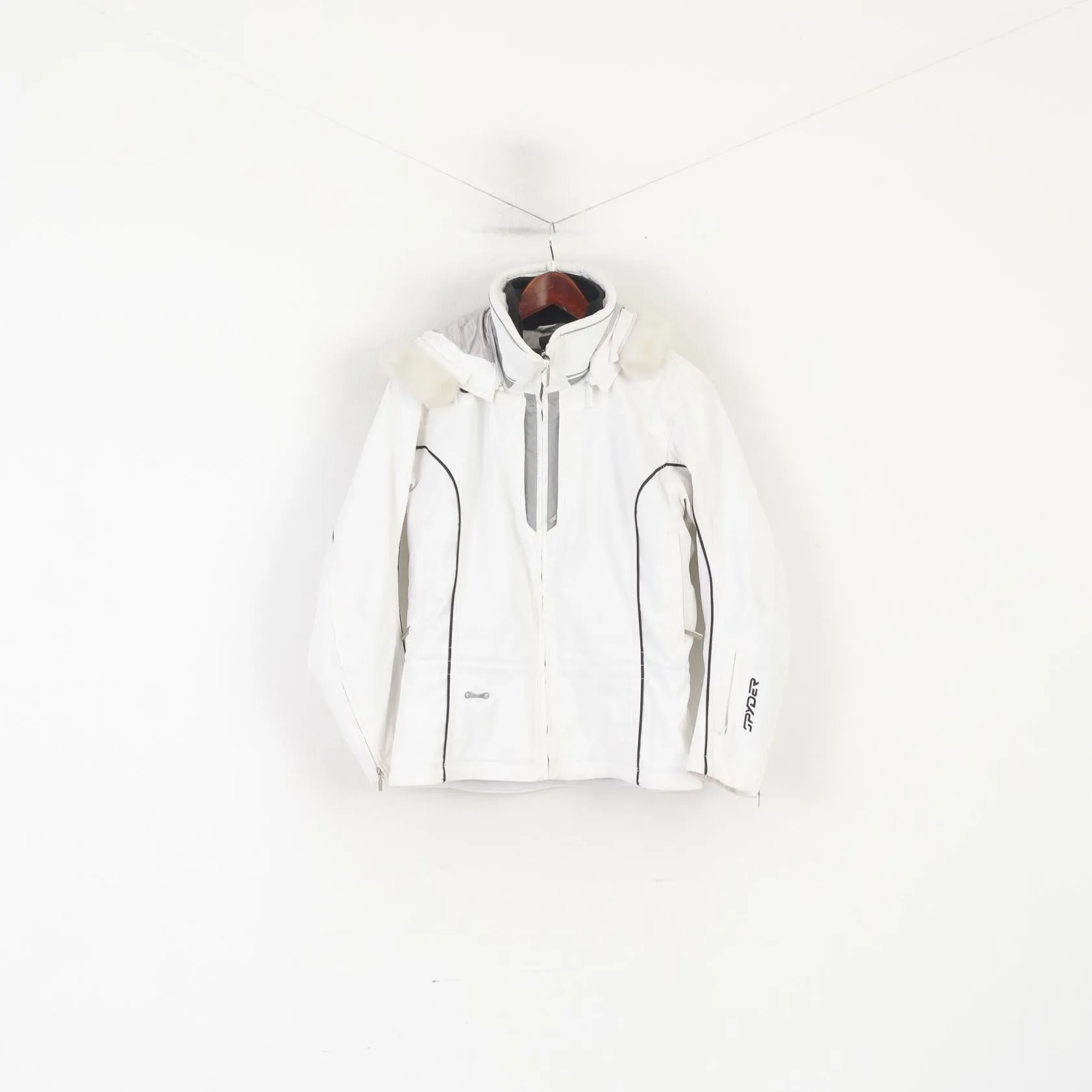 SPYDER Women 38 10 M Ski Jacket White Thinsulate LiteLoft XTL 10000mm Outdoor Top