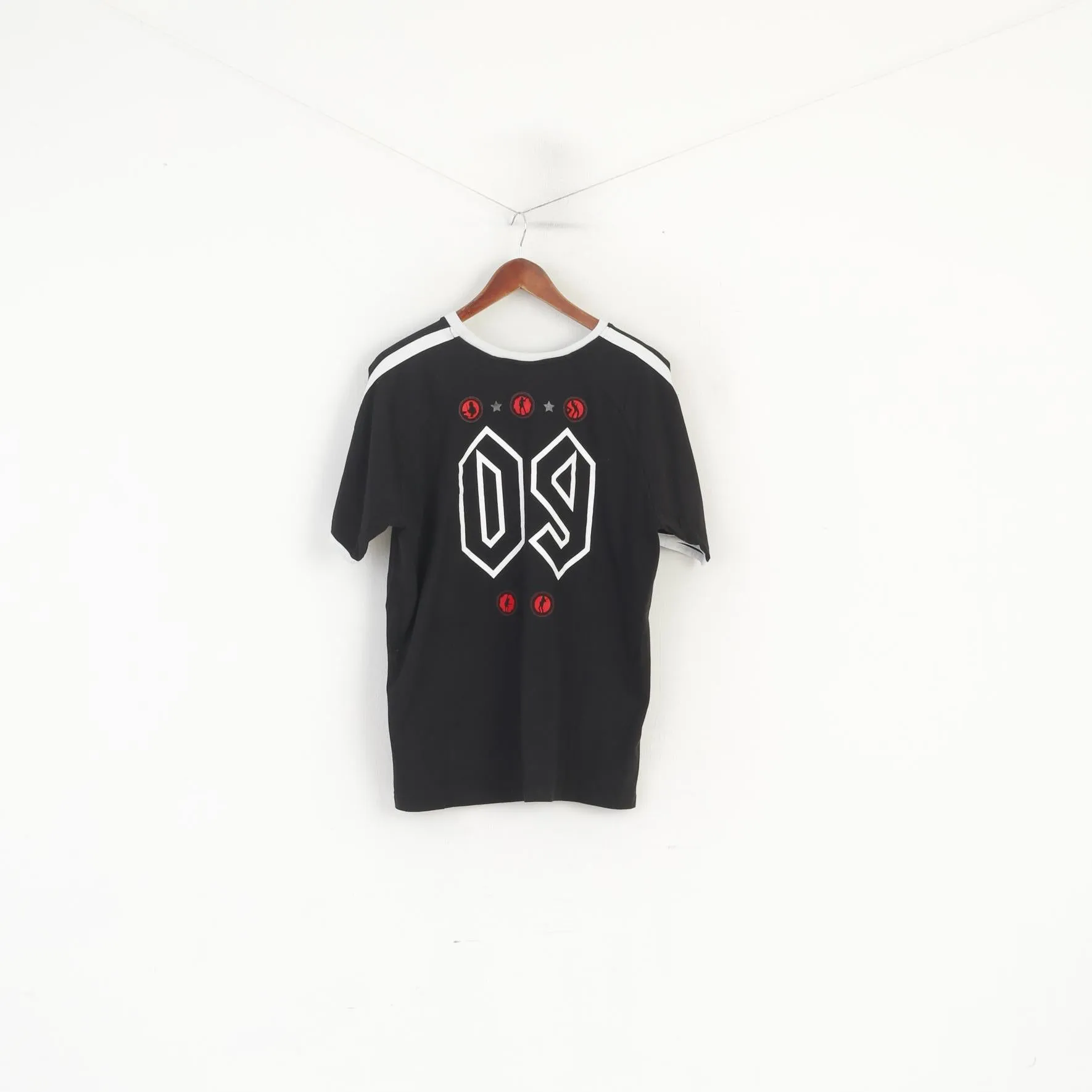 Starworld Men XL (L) Shirt Black Cotton  AC DC Europe 2009 Black Ice Tour Top