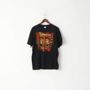 Stedman Men XL T- Shirt Black Cotton Sabaton Coat of Arms Music Band Top