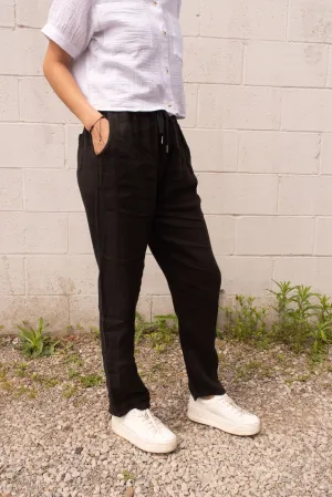 STRAIGHT LEG LINEN PANT
