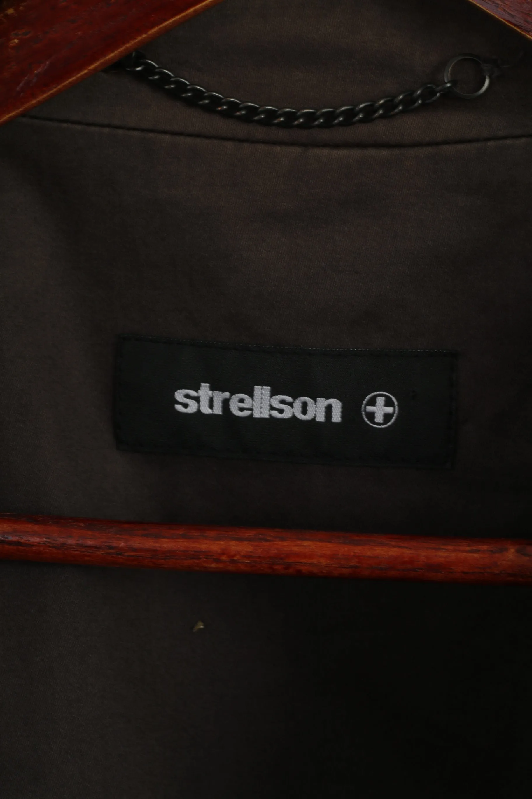 Strellson Premium Men 54 L Coat Dark Green Cotton Arbus Full Zipper Classic Top