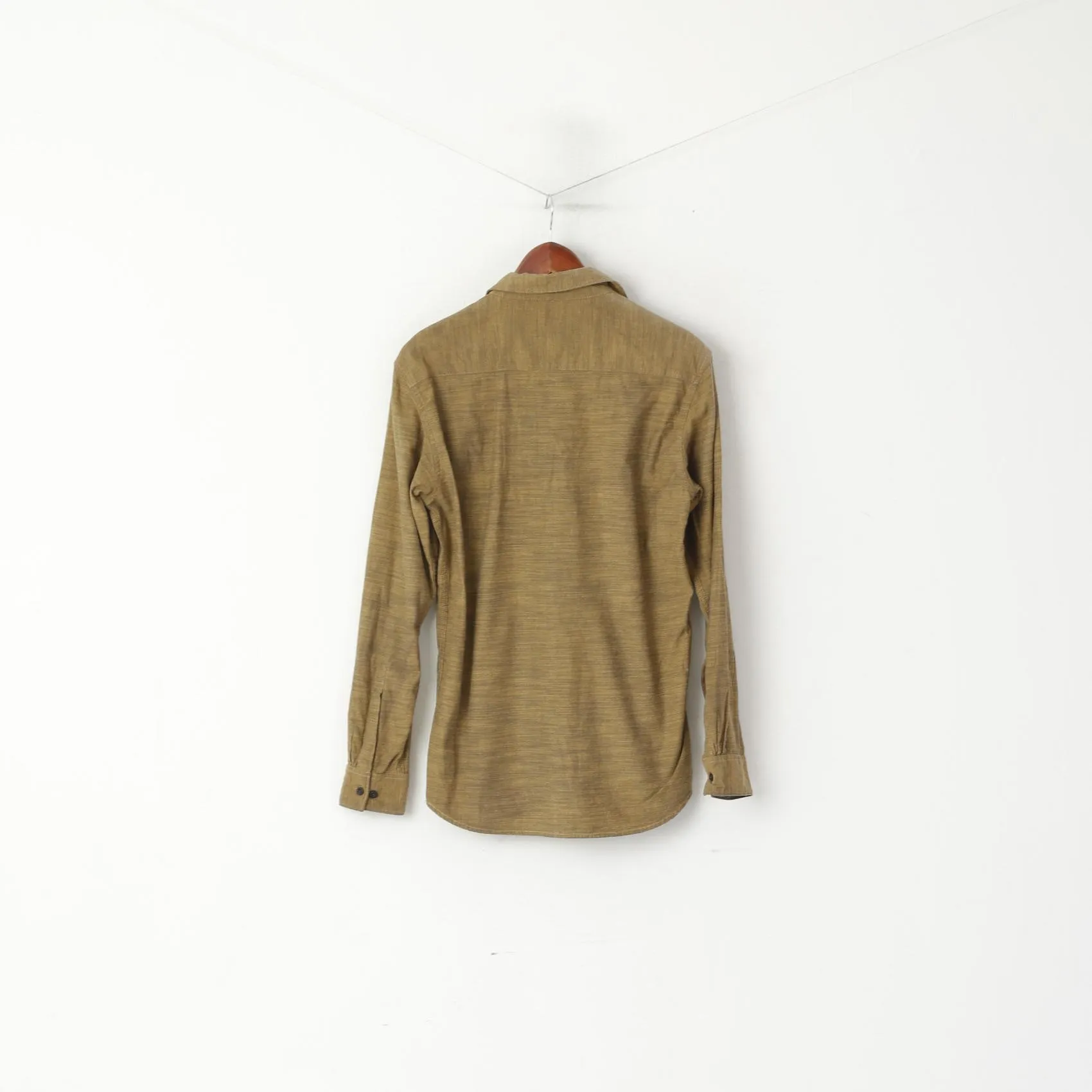 Sunnex Jeans Men L (M) Casual Shirt Brown India Slim Fit Pure Cotton Long Sleeve Top