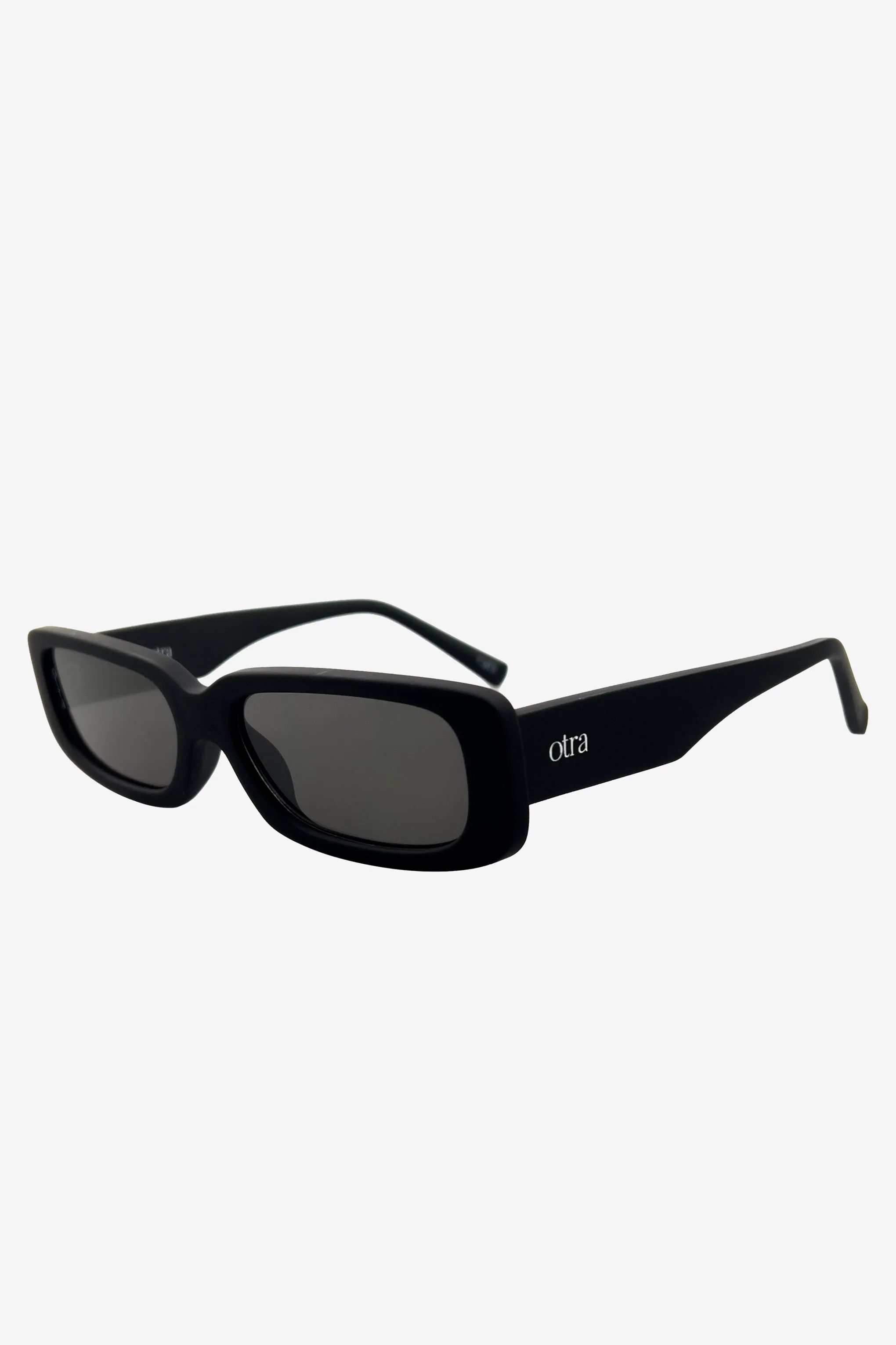 Sunny | Otra Black Slim Rectangular Sunglasses Club L London