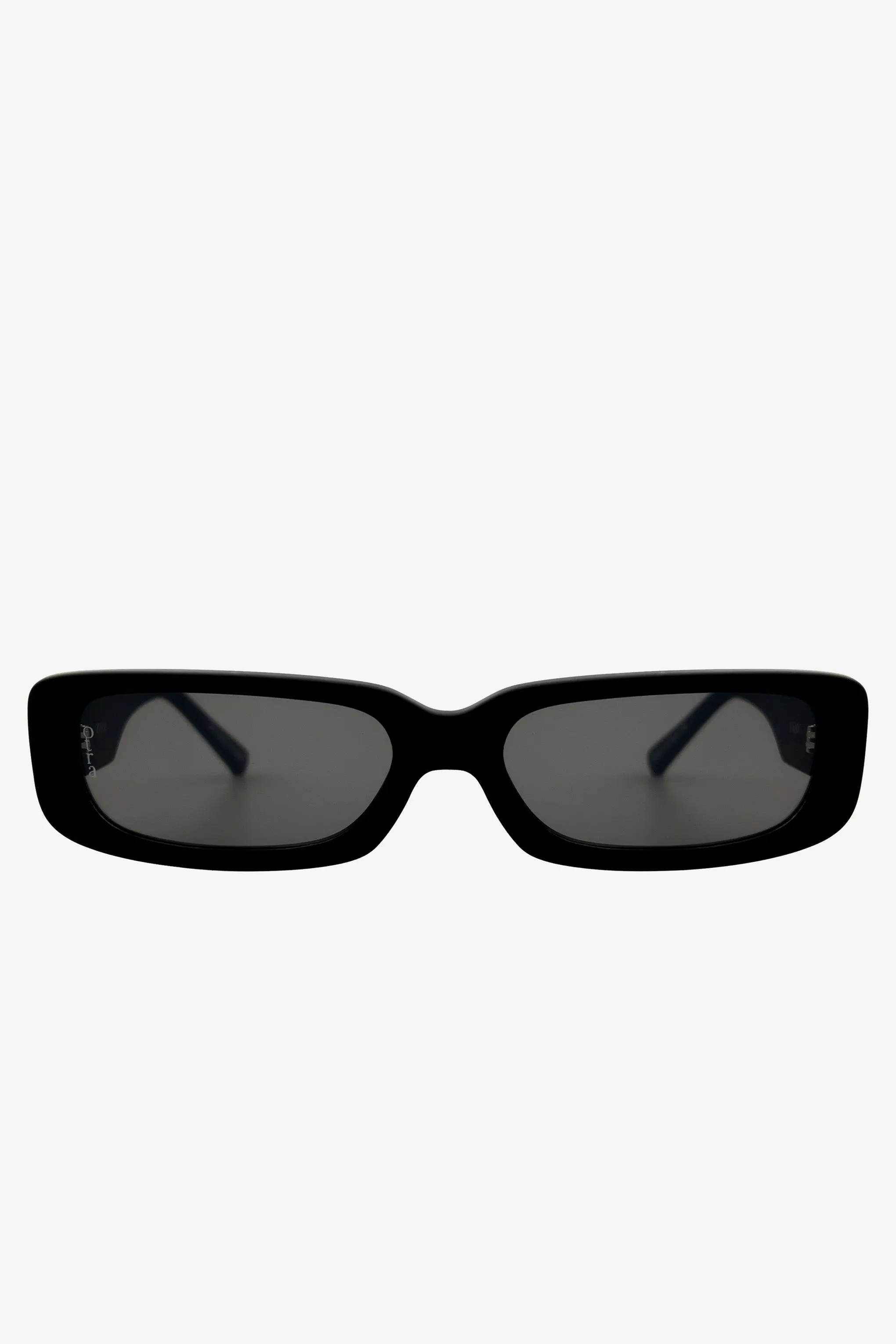Sunny | Otra Black Slim Rectangular Sunglasses Club L London