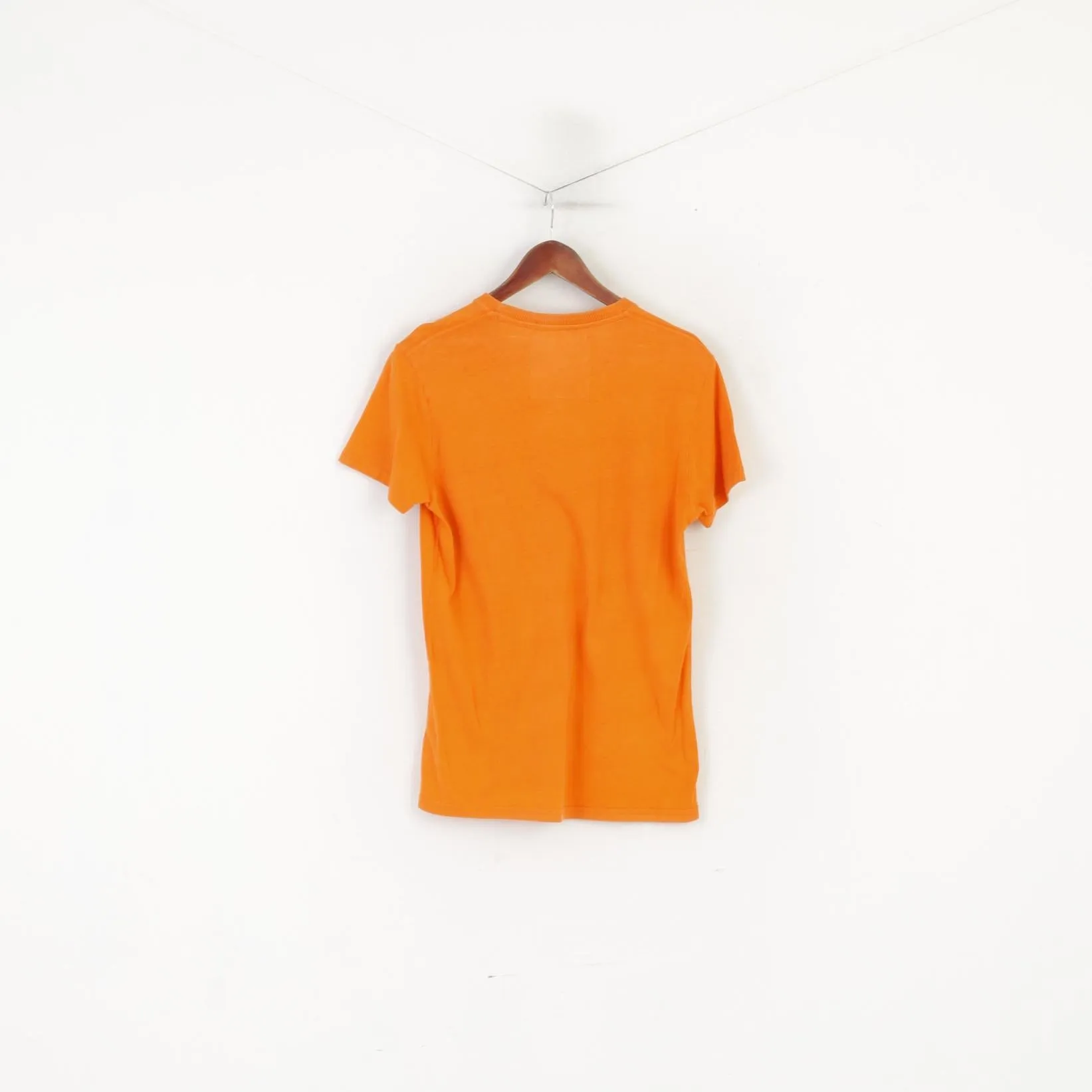 Superdry Men S Shirt Orange Cotton Motors Automotive Graphic Crew Neck Top
