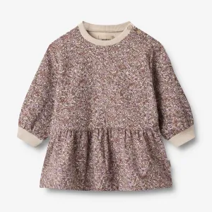 Sweat Dress Zenia - lilac flowers Wheat