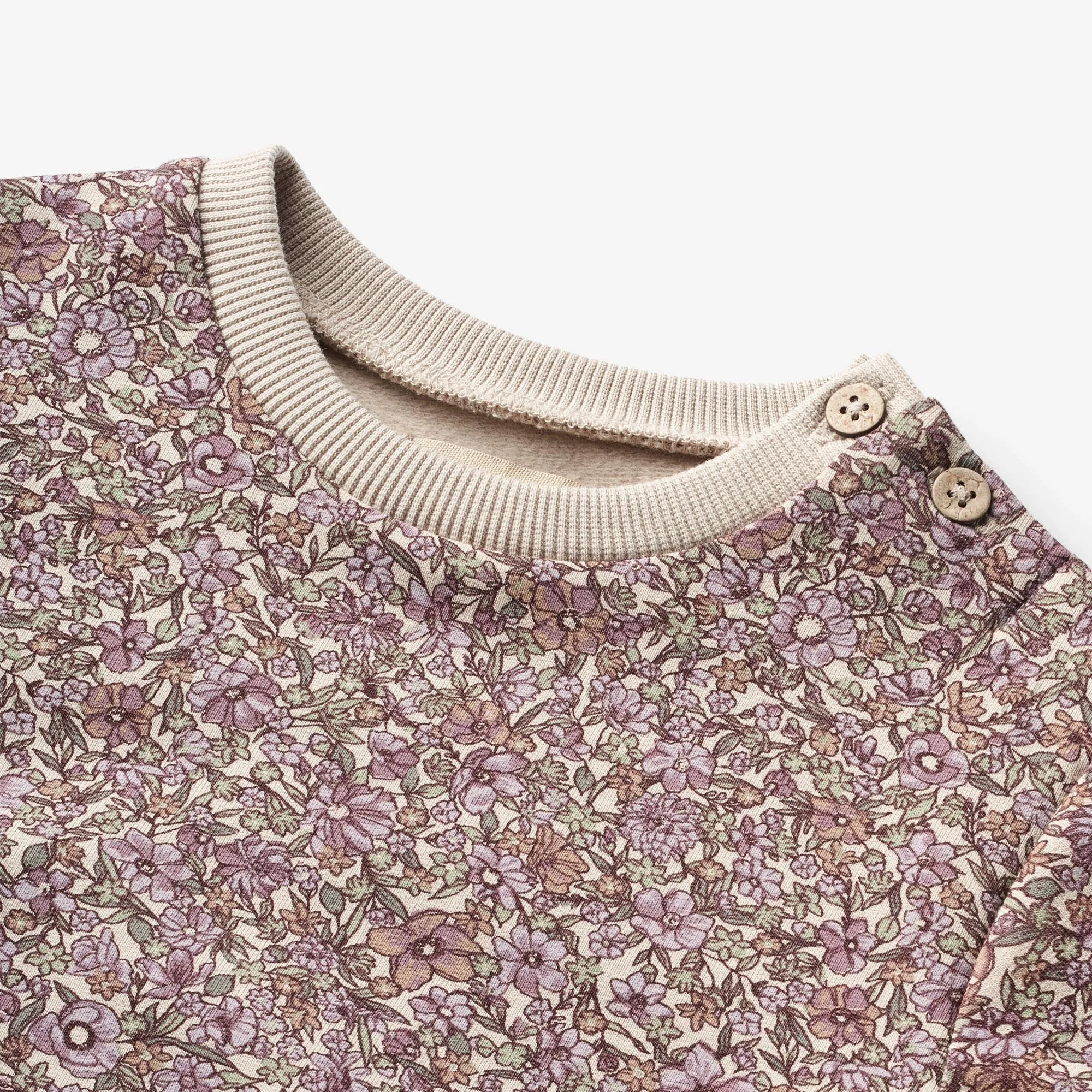 Sweat Dress Zenia - lilac flowers Wheat