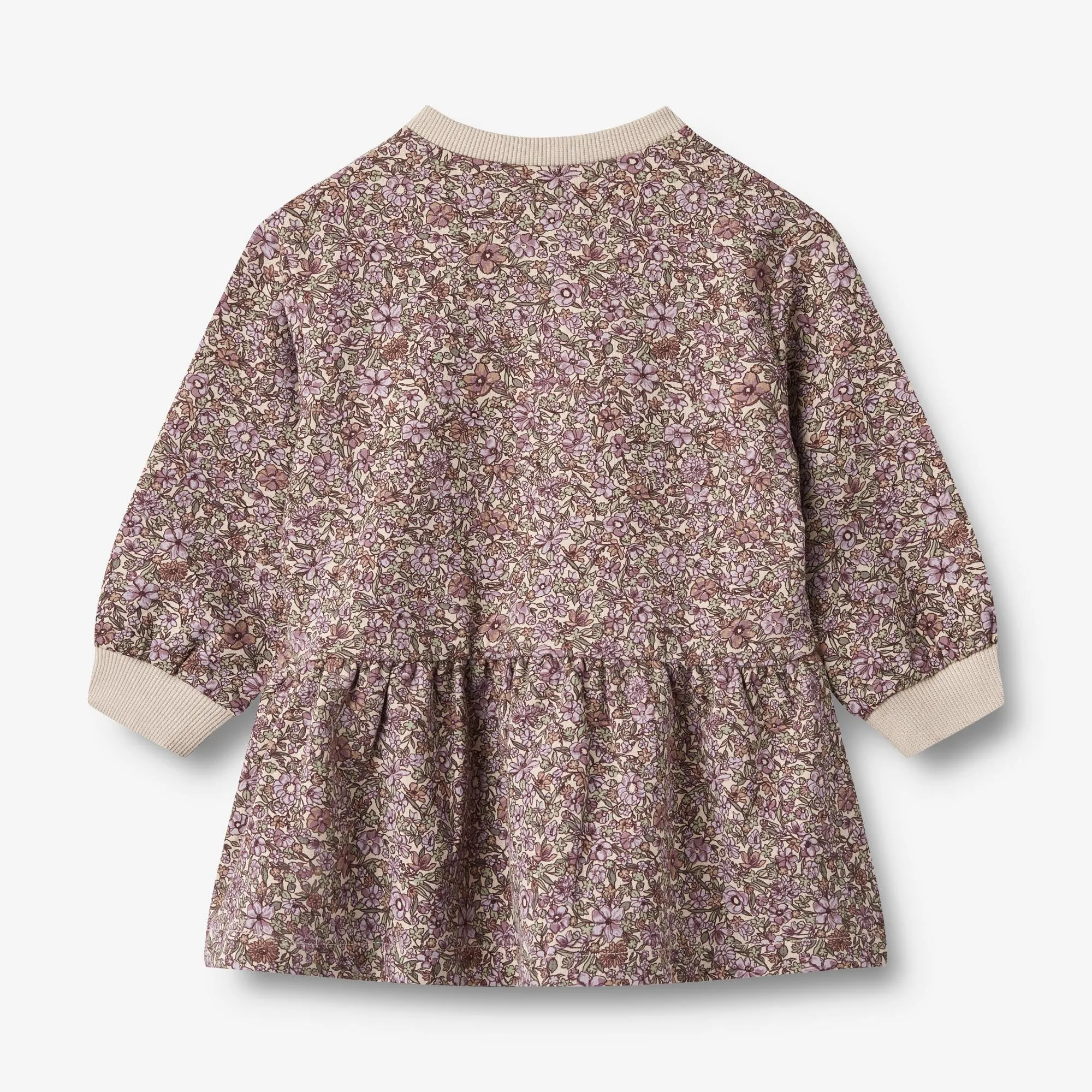 Sweat Dress Zenia - lilac flowers Wheat
