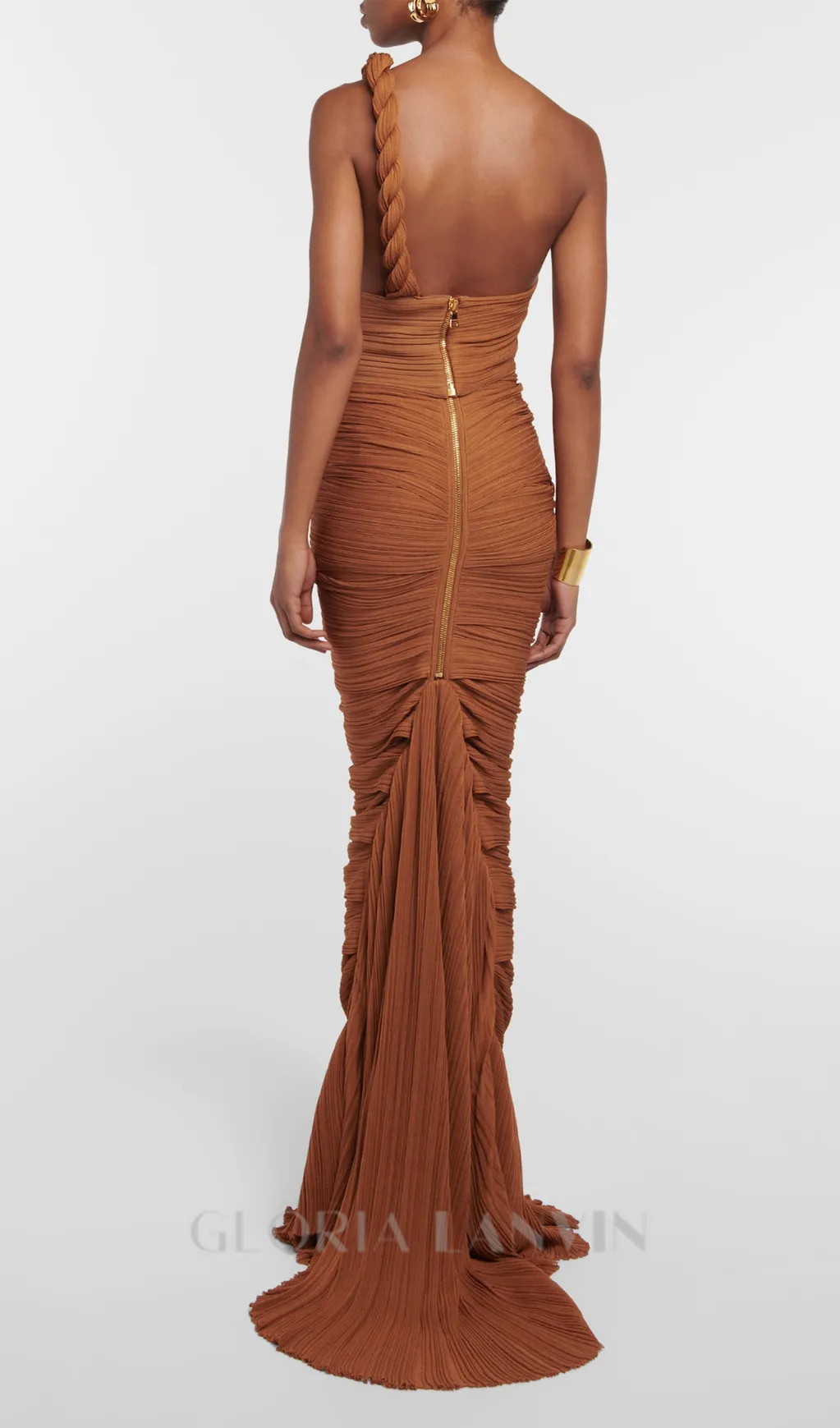 TAMMY TWISTED CUTOUT MAXI DRESS TWO PIECE SET IN BROWN Gloria Lanvin
