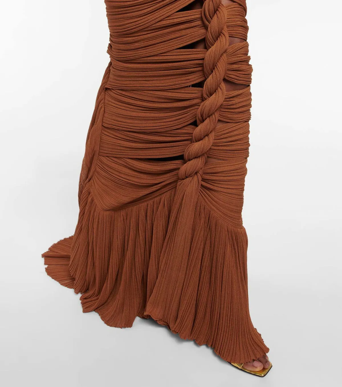 TAMMY TWISTED CUTOUT MAXI DRESS TWO PIECE SET IN BROWN Gloria Lanvin