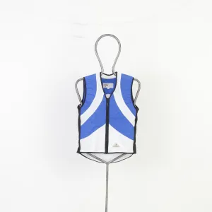 Techniche Men M Vest Full Zipper Blue Cycling Evaporative Cooling Nylon Back Pockets Top