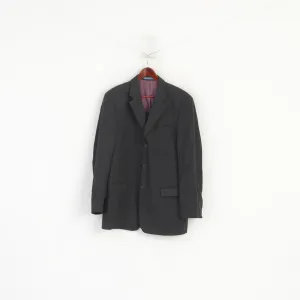 Ted Baker Elevated Men 42 52 Long Blazer Charcoal Wool Single Breasted Jacket