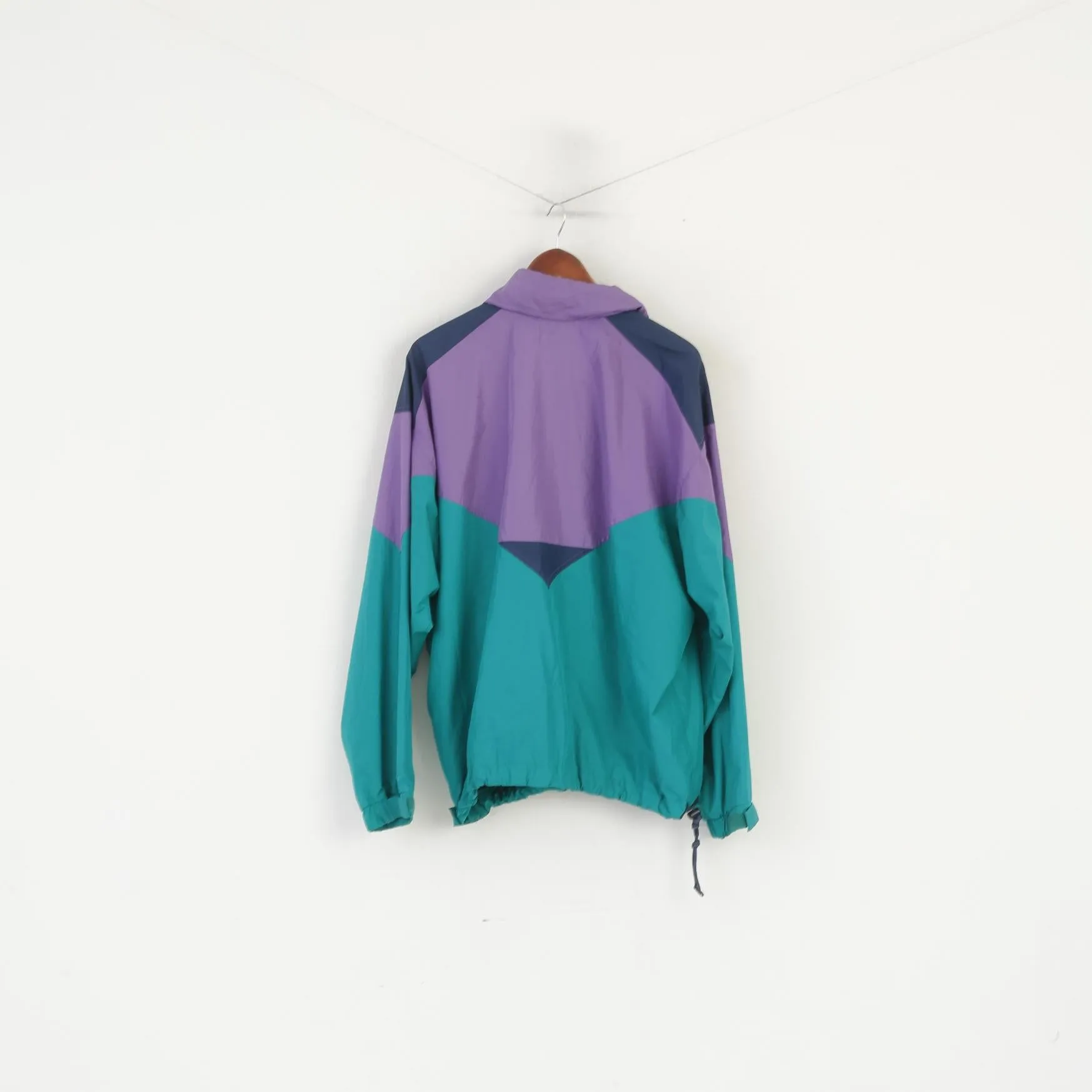 Tenson Men 54 L Jacket Purple Air Push Vintage Pullover Hidden Hood Top
