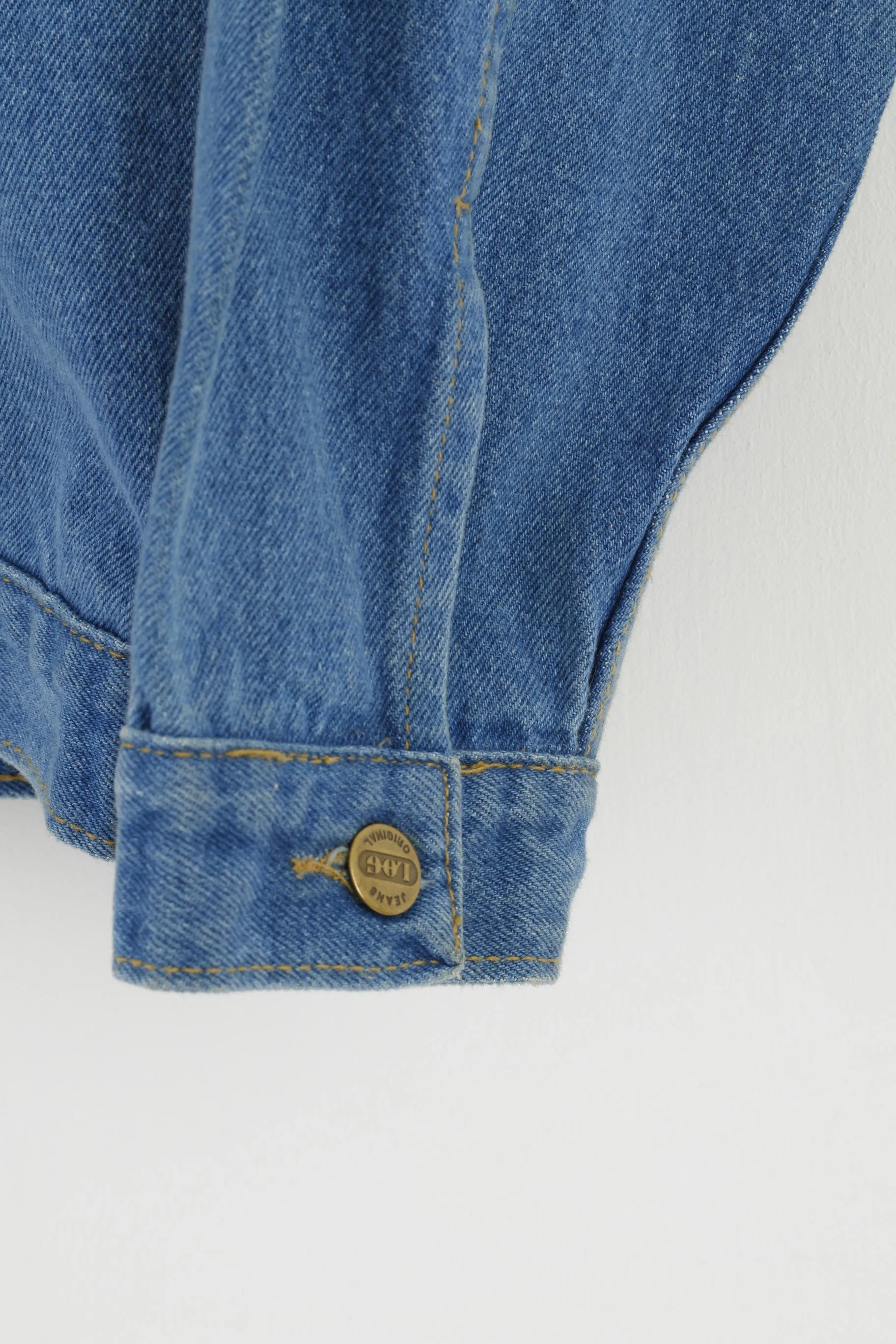The Blue Log Jeans Women L Denim Jacket Indian Cotton Emroidered Boho Top
