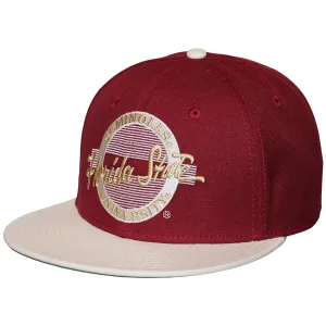 The Game Men's Florida State University Seminoles Design Adjustable Snapback Cap - Garnet/White