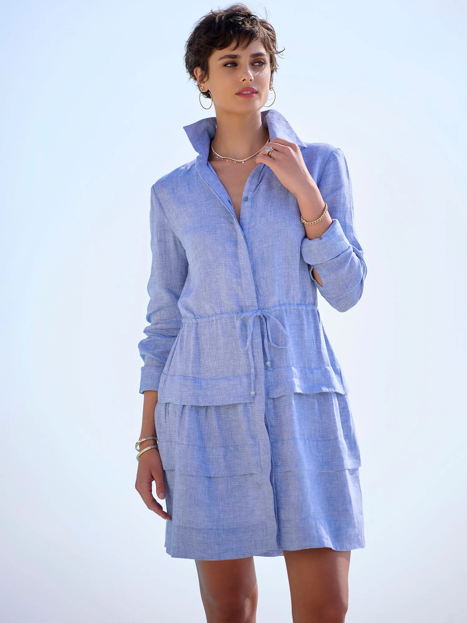 Tie Waist Linen Dress