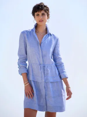 Tie Waist Linen Dress