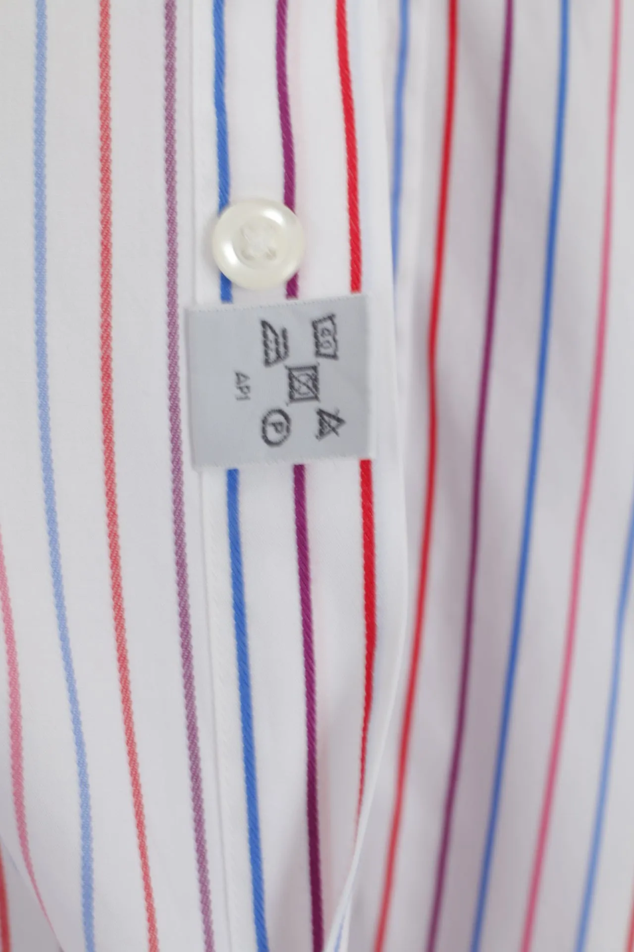 T.M. Lewin Men 17.5 36 XXL Casual Shirt White Striped Cotton Cuff Long Sleeve Top