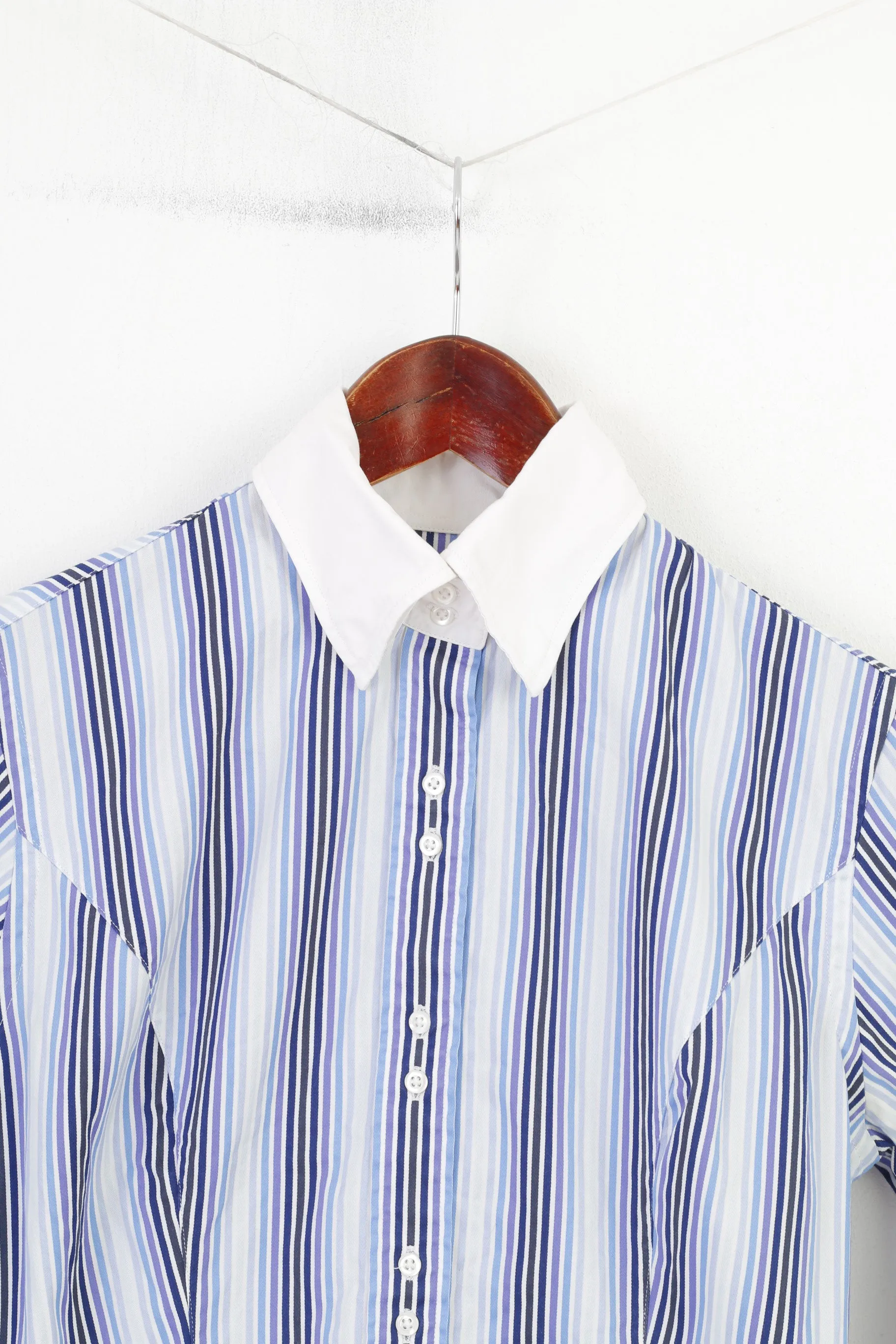 TM Lewin Women 8 S Casual Shirt Striped Buttons Down Collar Long Sleeve  Top