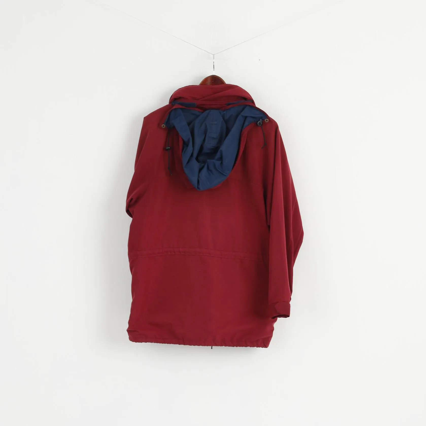 TOG 24 TECHNICAL Women 14 L Jacket Maroon Trevira Outdoor Hooded Zip Up Parka