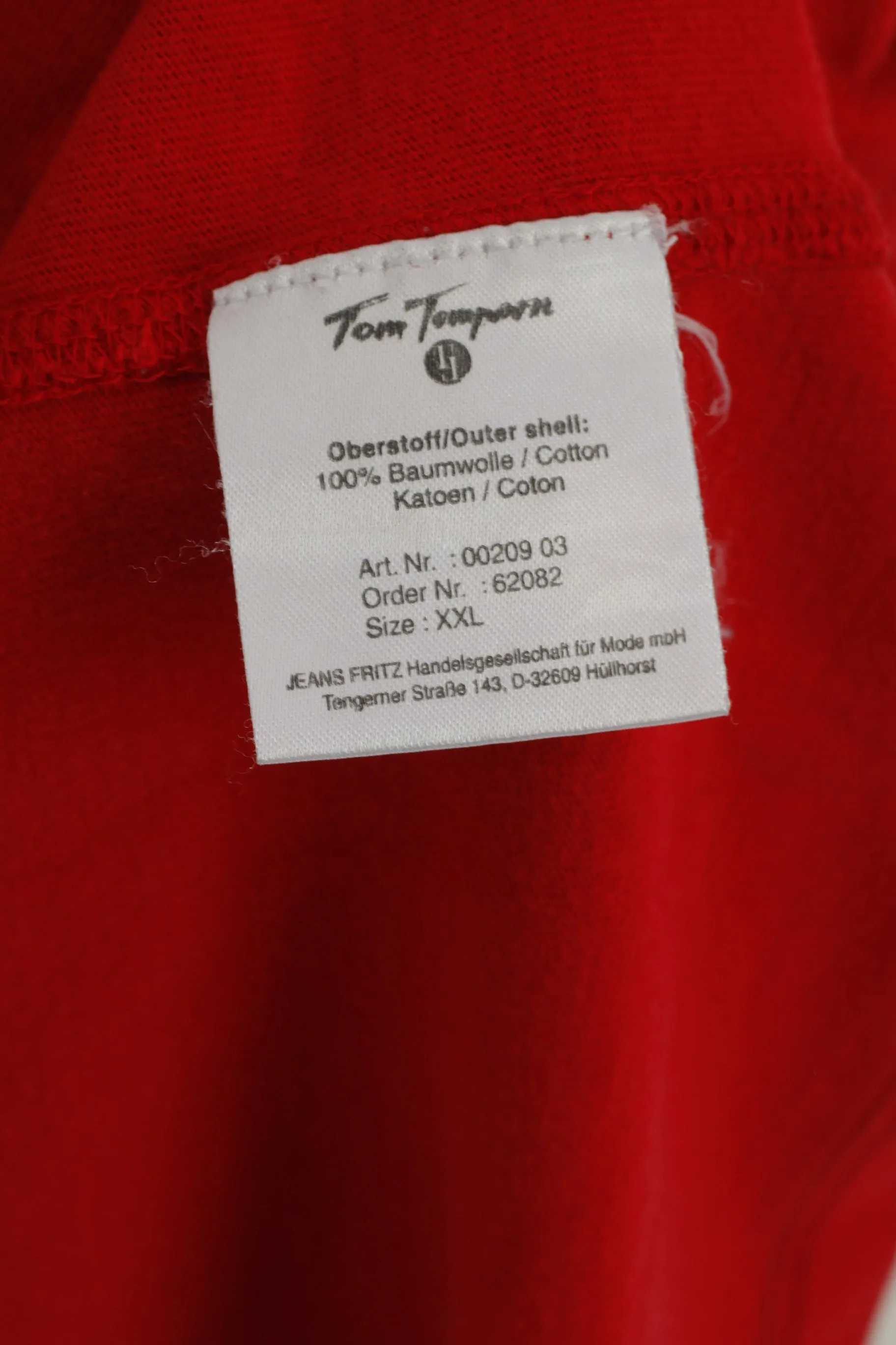 Tom Tompson Men XXL Shirt Red Cotton Racing Motocross Off Road Stretch Top