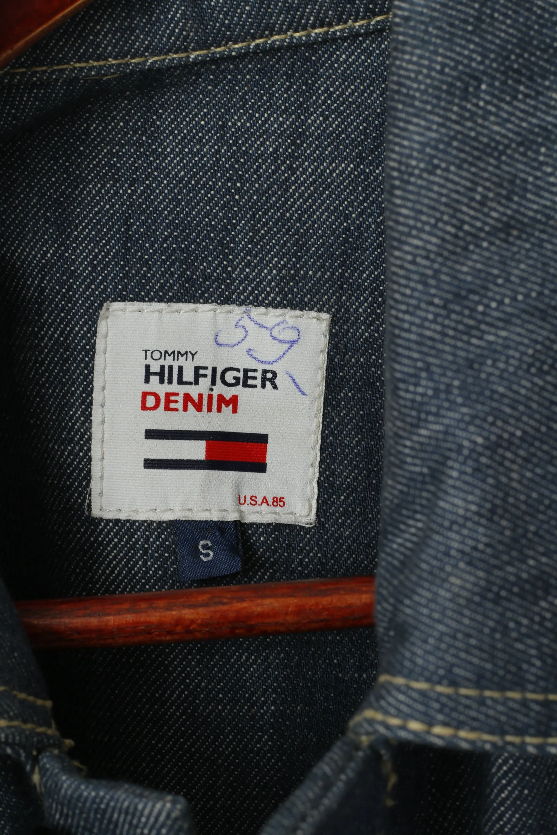 Tommy Hilfiger Denim Men S Jacket Blue Cotton Jeans East Coast Buttoned Top